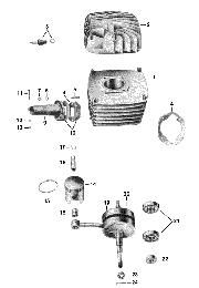 Tafel 17 Motor Zylinder, Kolben, Kurbelwelle
